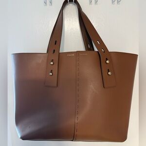 Frame Le Second Brown Large Leather Tote Bag
